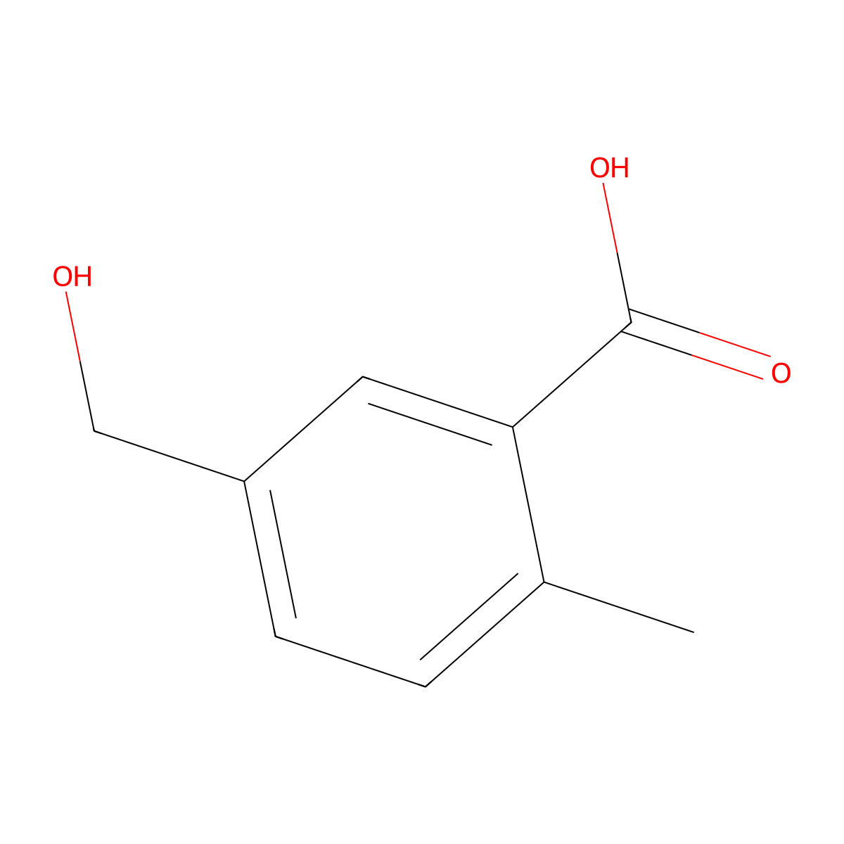5-(Hydroxymethyl)-2-methylbenzoic acid molecular structure, CAS 2211-78-1