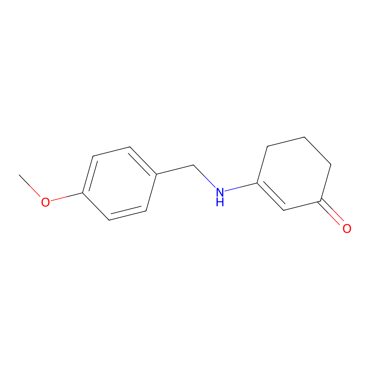 3-((4-Methoxybenzyl)amino)cyclohex-2-en-1-one molecular structure, CAS 221108-40-3