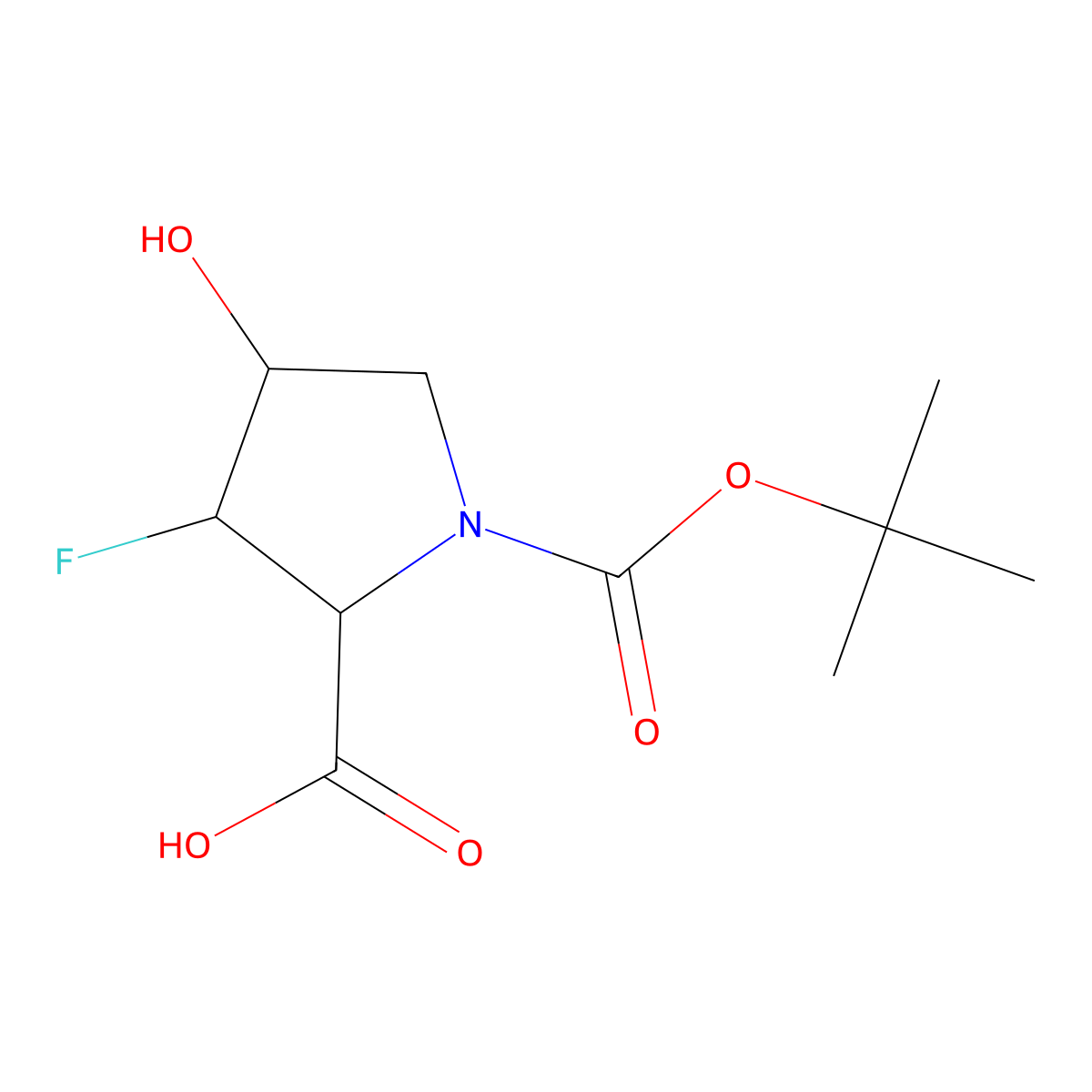 (2R,3S,4S)-1-(tert-Butoxycarbonyl)-3-fluoro-4-hydroxypyrrolidine-2-carboxylic acid molecular structure, CAS 2211115-90-9