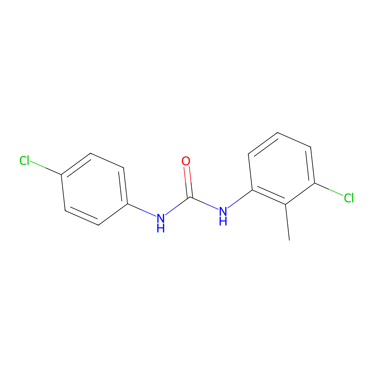 1-(3-Chloro-2-methylphenyl)-3-(4-chlorophenyl)urea molecular structure, CAS 221116-83-2