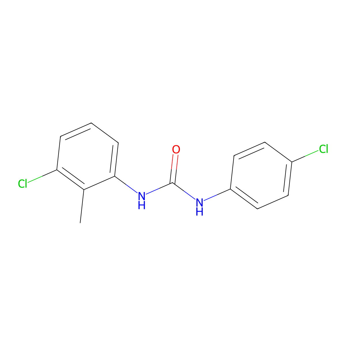 1-(3-Chloro-2-methylphenyl)-3-(4-chlorophenyl)urea molecular structure, CAS 221116-83-2