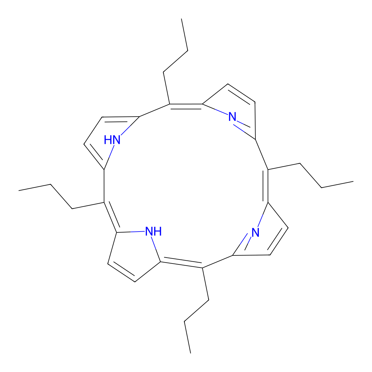 Tetrapropylporphin molecular structure, CAS 22112-75-0