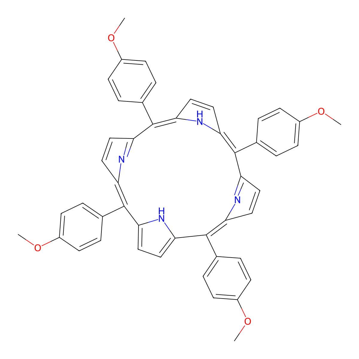 5,10,15,20-Tetrakis(4-methoxyphenyl)porphyrin molecular structure, CAS 22112-78-3