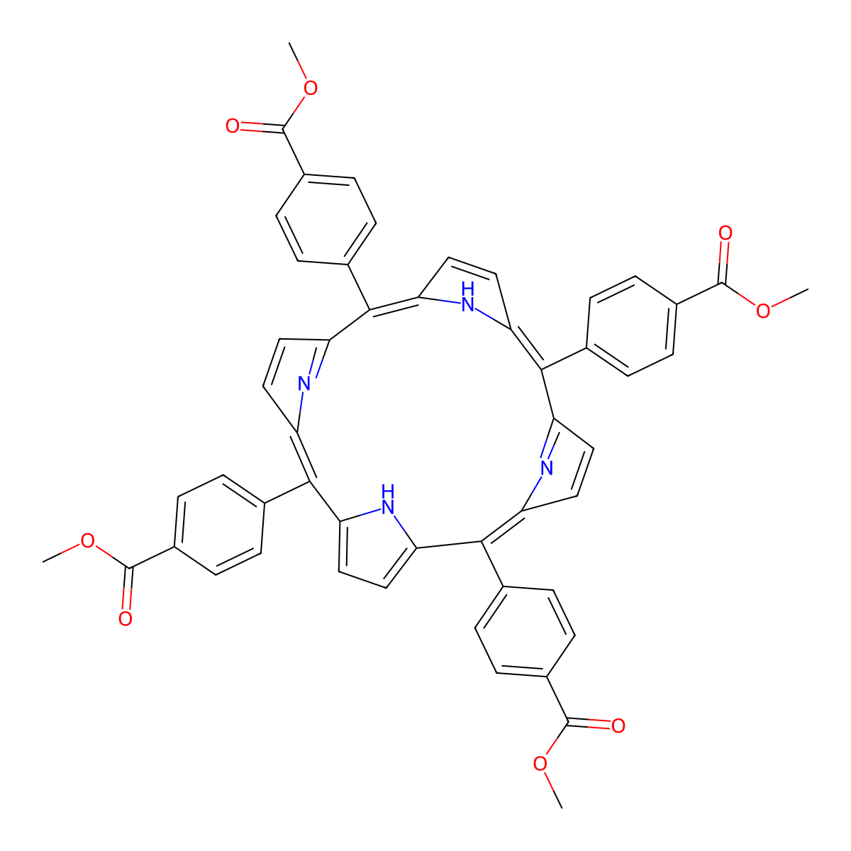 Meso-tetra(4-carboxyphenyl)porphine tetramethyl ester molecular structure, CAS 22112-83-0