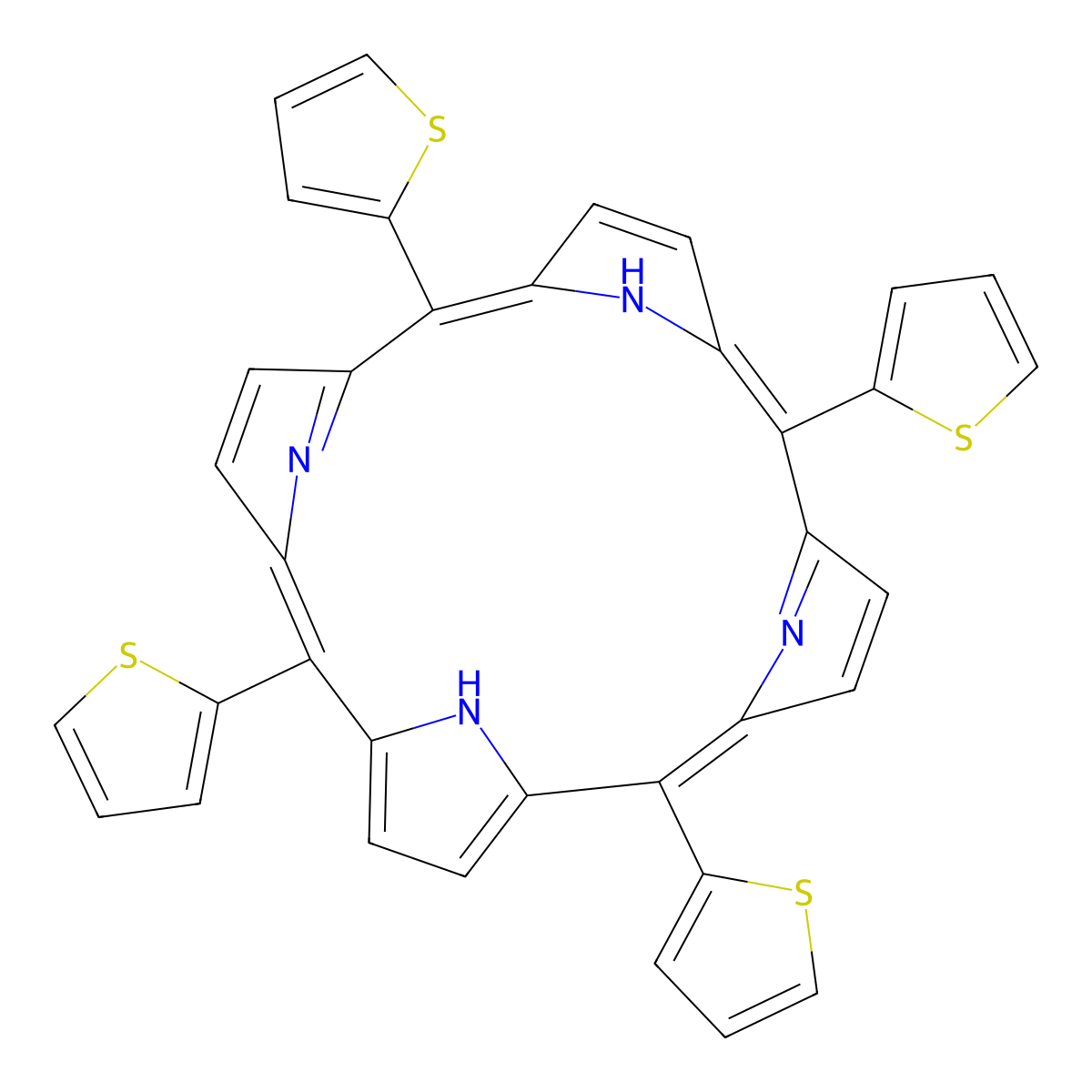 5,10,15,20-Tetra-2-thienyl-Porphine molecular structure, CAS 22112-87-4
