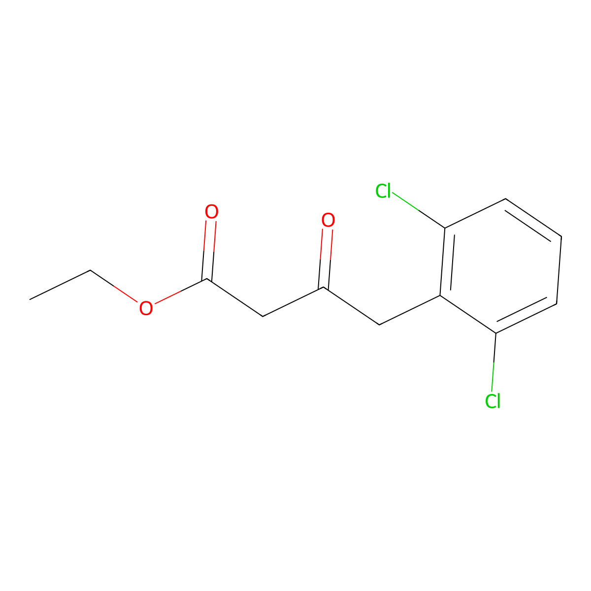 Ethyl 4-(2,6-dichlorophenyl)-3-oxobutanoate molecular structure, CAS 221121-45-5