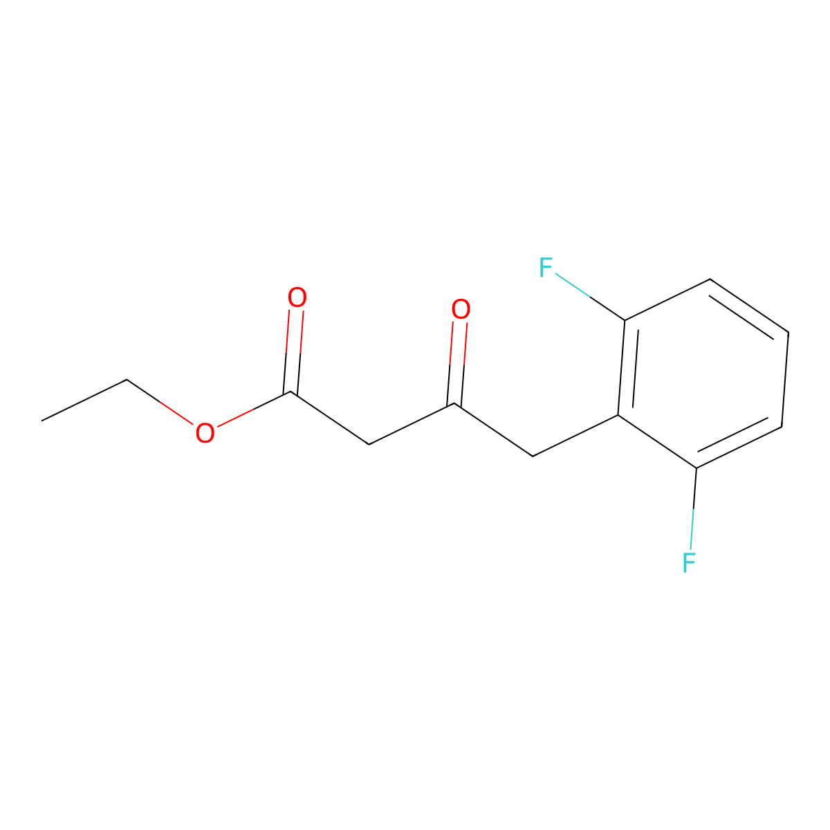 Ethyl 4-(2,6-difluorophenyl)-3-oxobutanoate molecular structure, CAS 221121-46-6