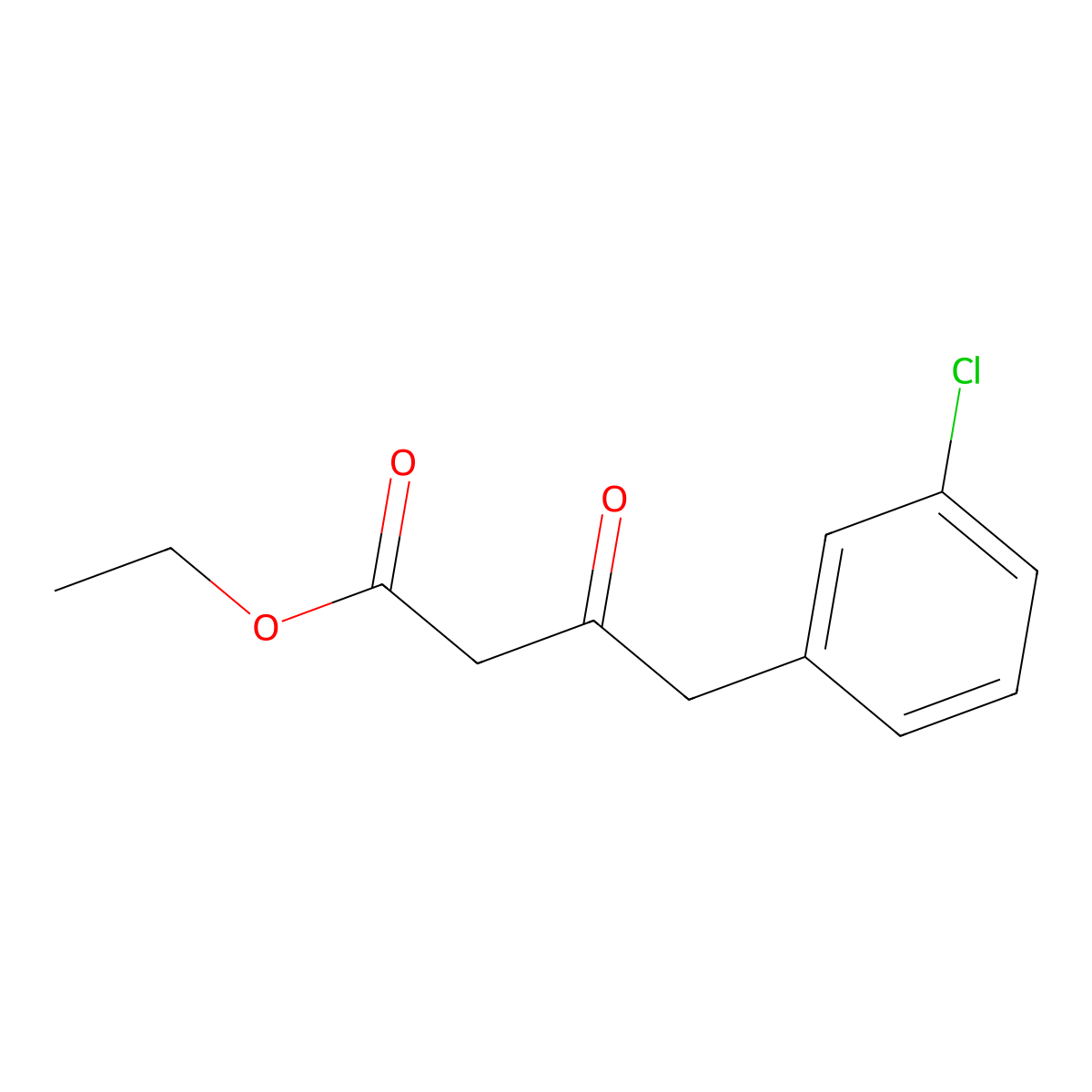 Ethyl 4-(3-chlorophenyl)-3-oxobutanoate molecular structure, CAS 221122-22-1