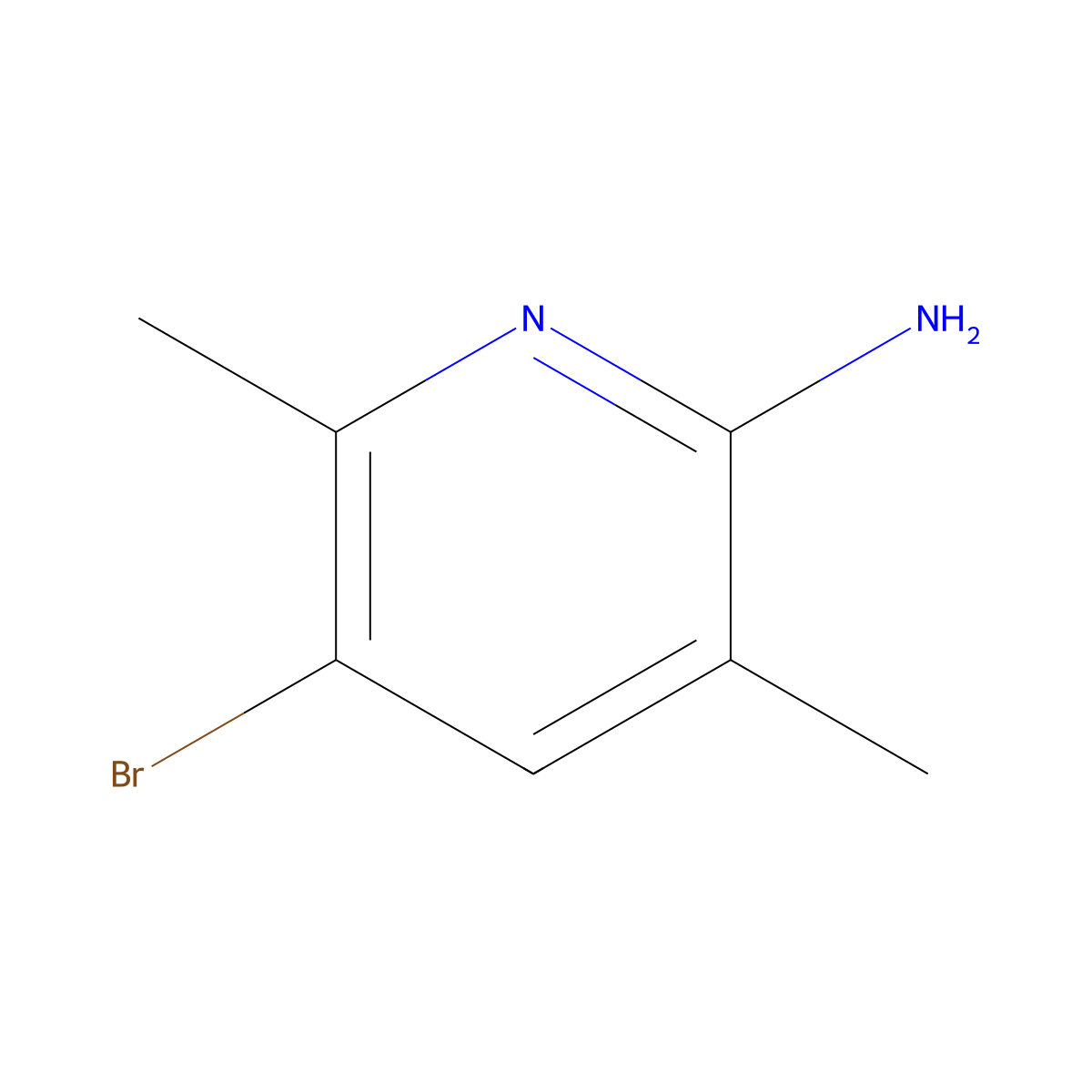 5-Bromo-3,6-dimethylpyridin-2-amine molecular structure, CAS 221135-63-3