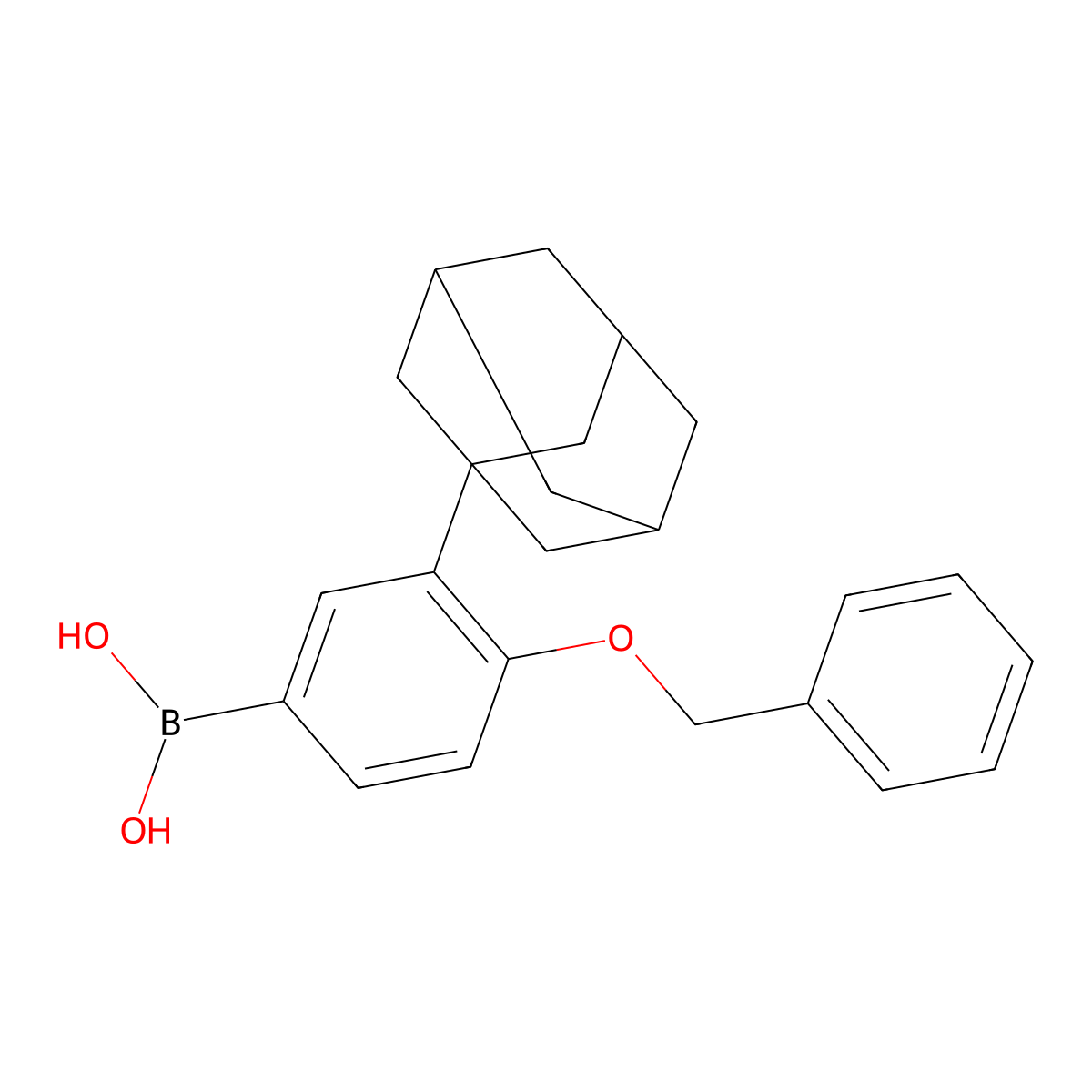 [3-(Adamantan-1-yl)-4-(benzyloxy)phenyl]boronic acid molecular structure, CAS 221137-01-5