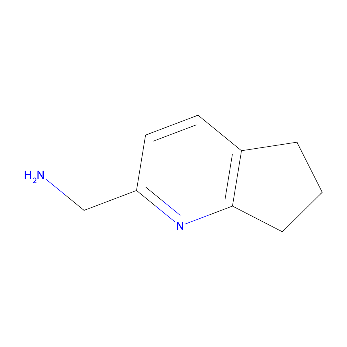 5H,6H,7H-cyclopenta[b]pyridin-2-ylmethanamine molecular structure, CAS 221137-23-1