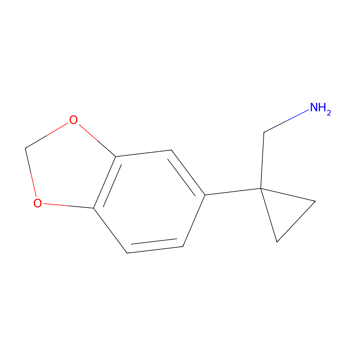 [1-(2H-1,3-benzodioxol-5-yl)cyclopropyl]methanamine molecular structure, CAS 221137-44-6