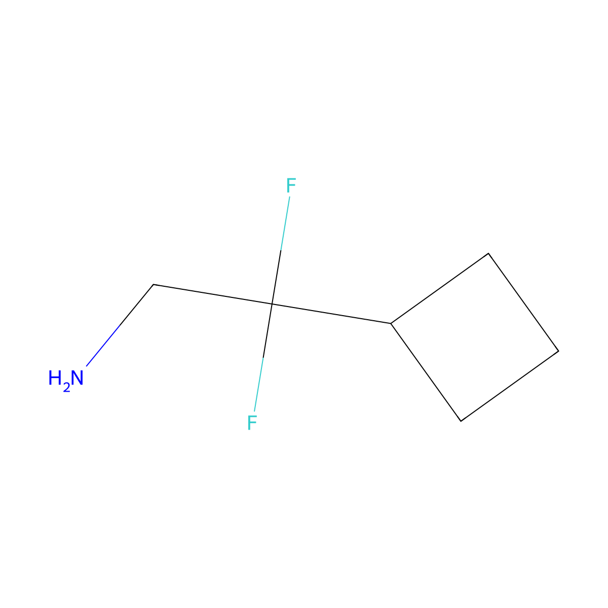 2-Cyclobutyl-2,2-difluoroethan-1-amine molecular structure, CAS 221137-66-2