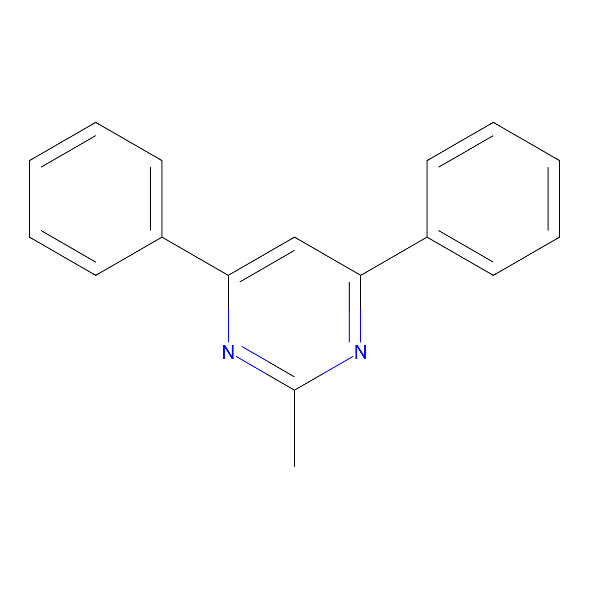 2-Methyl-4,6-diphenylpyrimidine molecular structure, CAS 22114-38-1