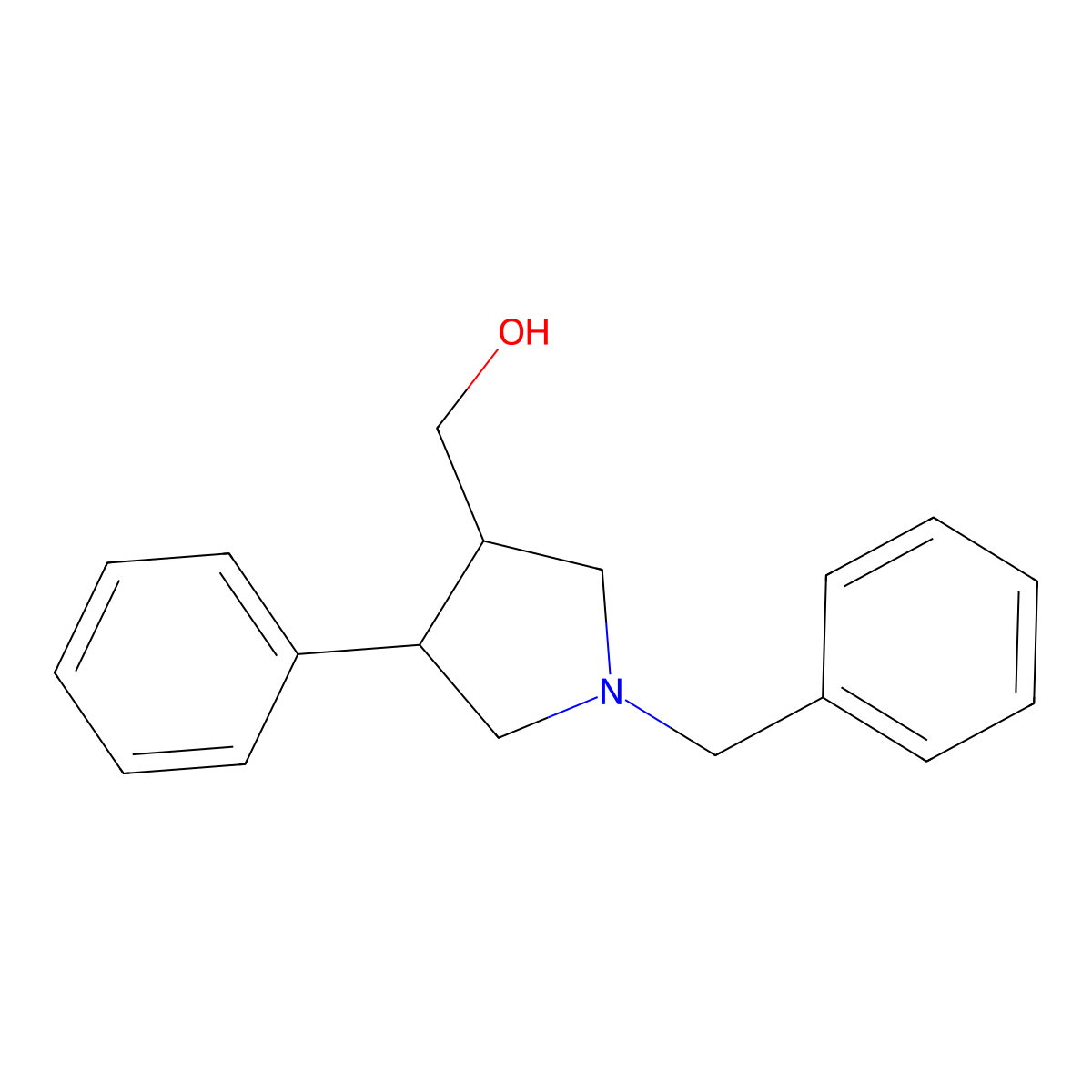 ((3S,4R)-1-benzyl-4-phenylpyrrolidin-3-yl)methanol molecular structure, CAS 221141-89-5