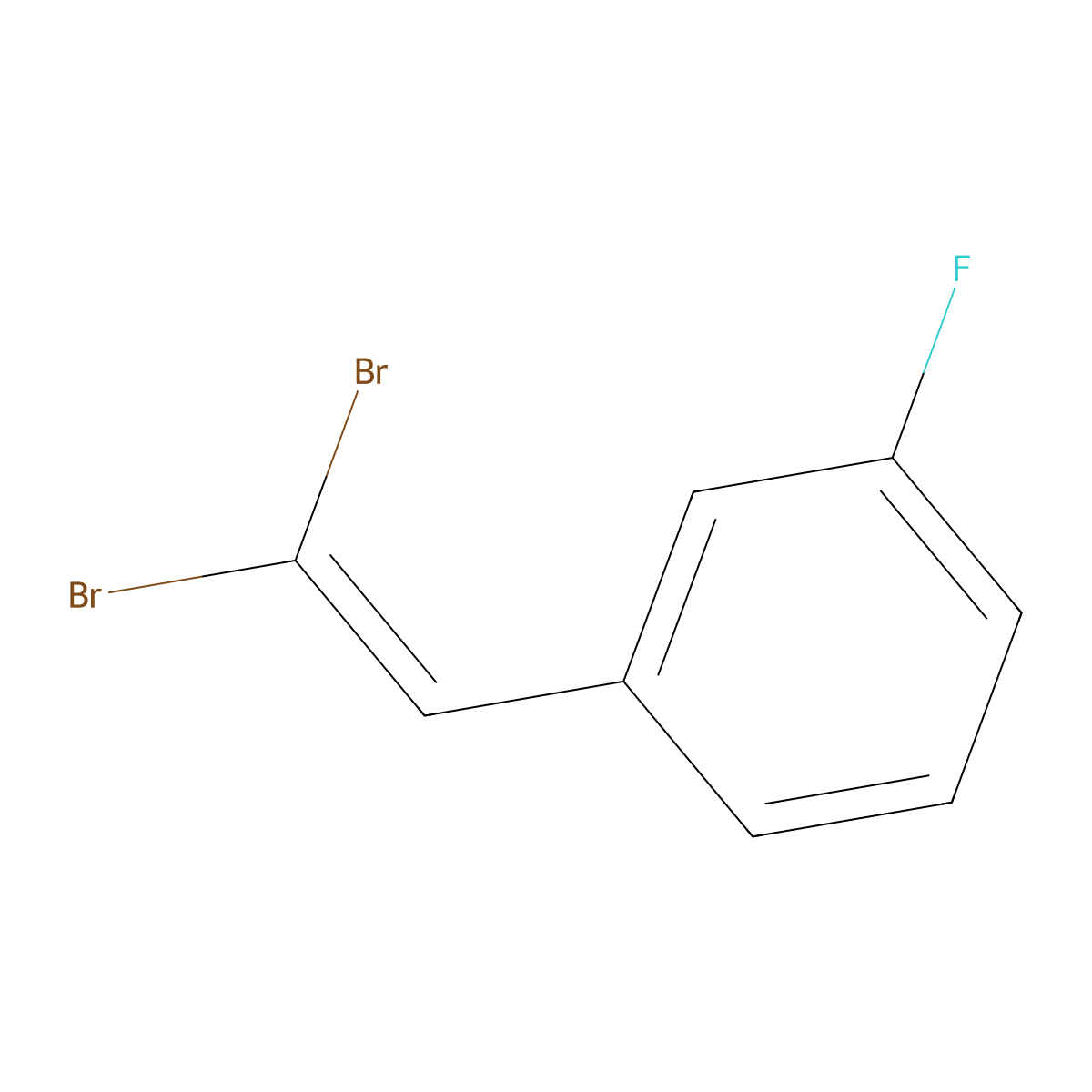 1-(2,2-Dibromoethenyl)-3-fluorobenzene molecular structure, CAS 221148-37-4