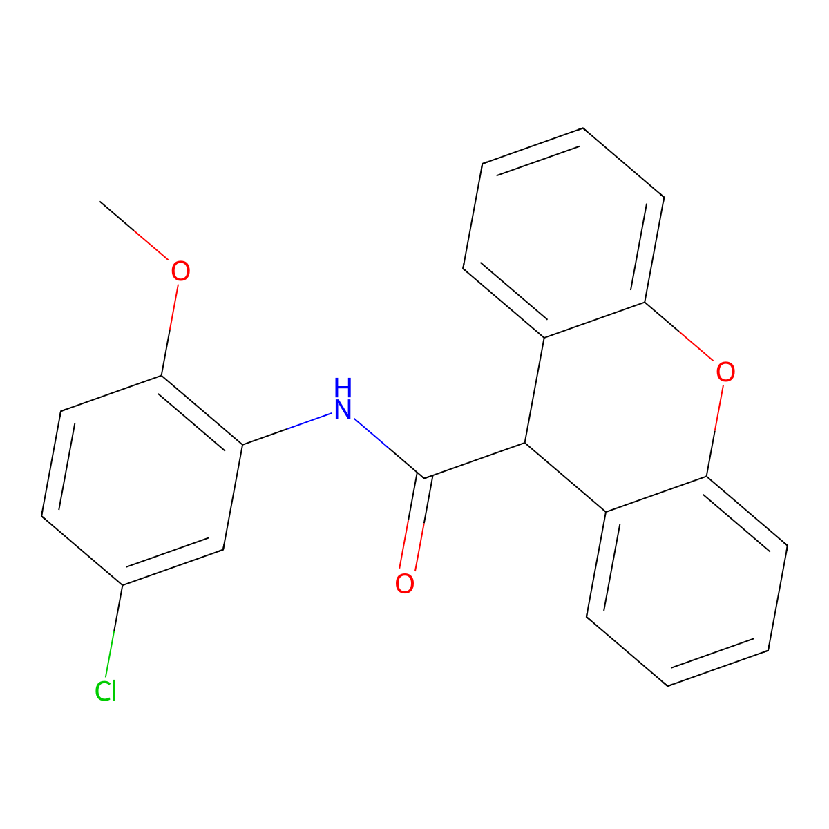 N-(5-chloro-2-methoxyphenyl)-9H-xanthene-9-carboxamide molecular structure, CAS 221148-71-6