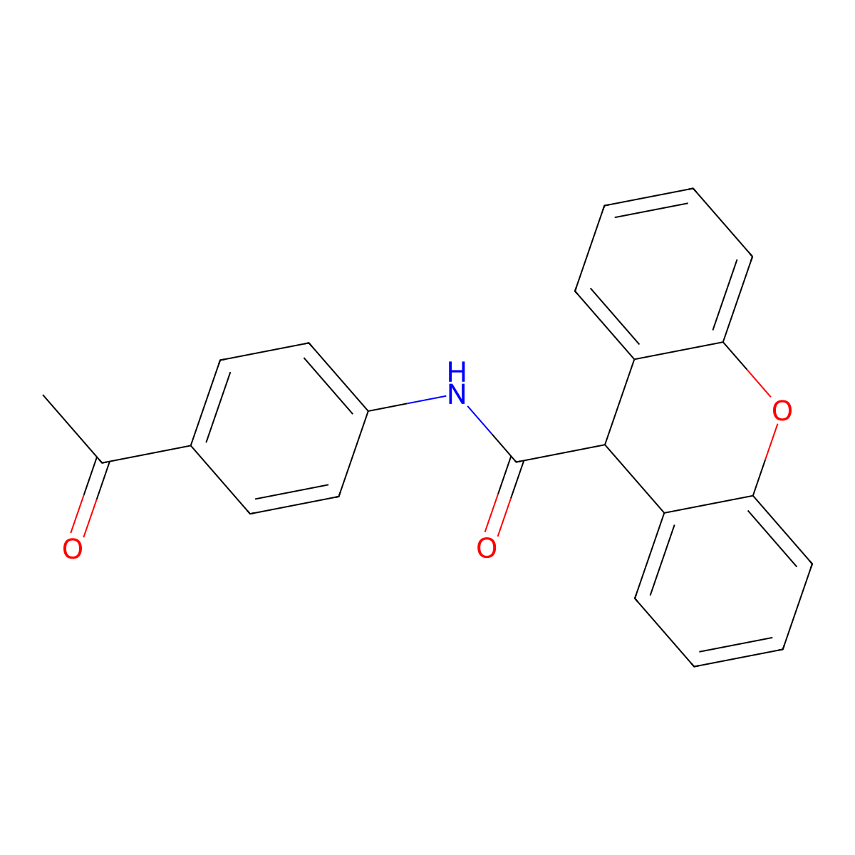 N-(4-acetylphenyl)-9H-xanthene-9-carboxamide molecular structure, CAS 221148-77-2