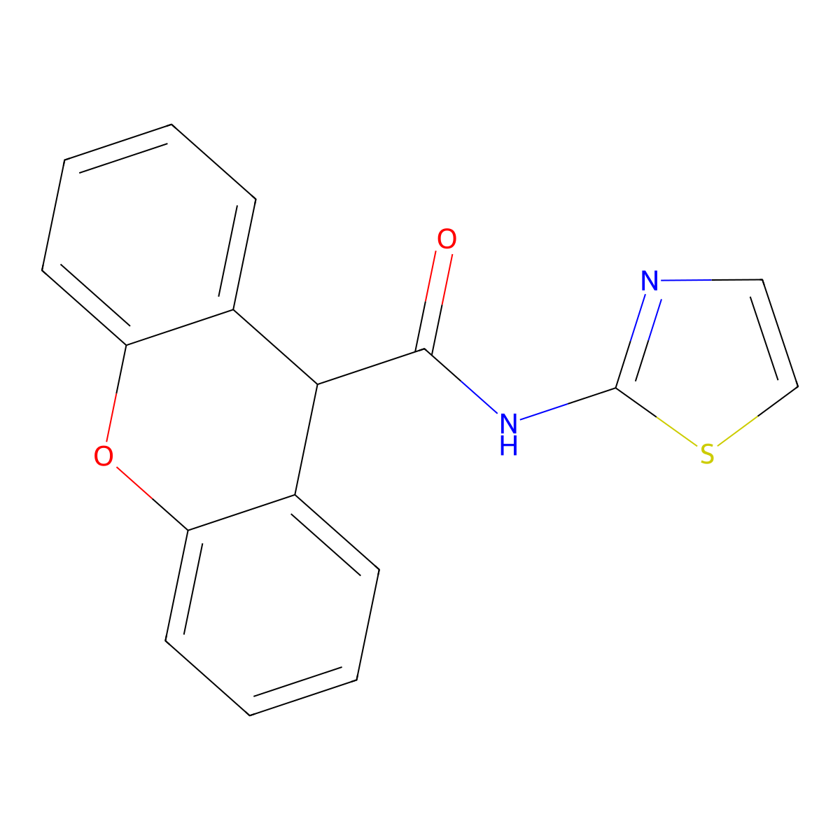 N-(1,3-thiazol-2-yl)-9H-xanthene-9-carboxamide molecular structure, CAS 221148-84-1