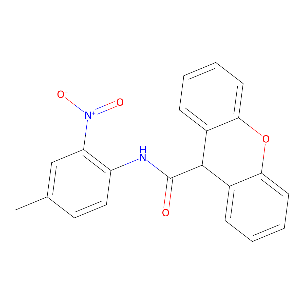 N-(4-methyl-2-nitrophenyl)-9H-xanthene-9-carboxamide molecular structure, CAS 221148-86-3