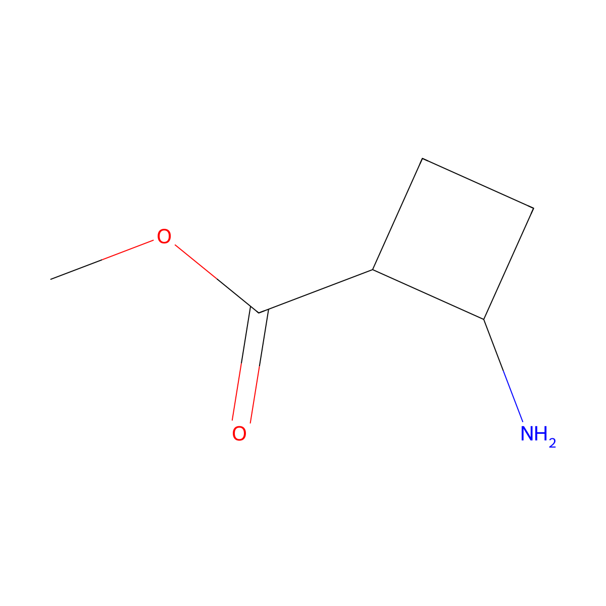 methyl (1R,2S)-2-aminocyclobutane-1-carboxylate molecular structure, CAS 221158-94-7