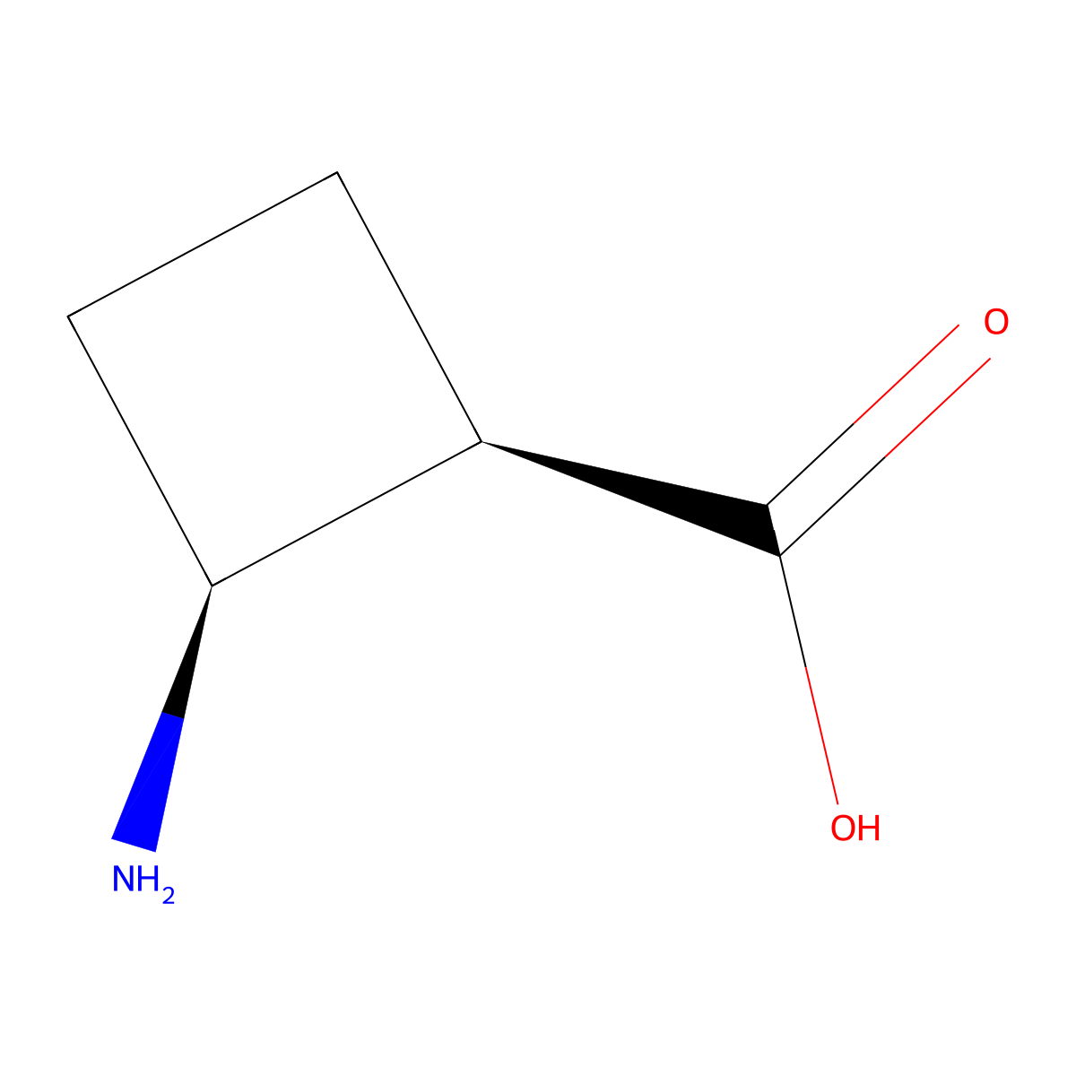(1R,2S)-2-Aminocyclobutanecarboxylic acid molecular structure, CAS 221158-95-8