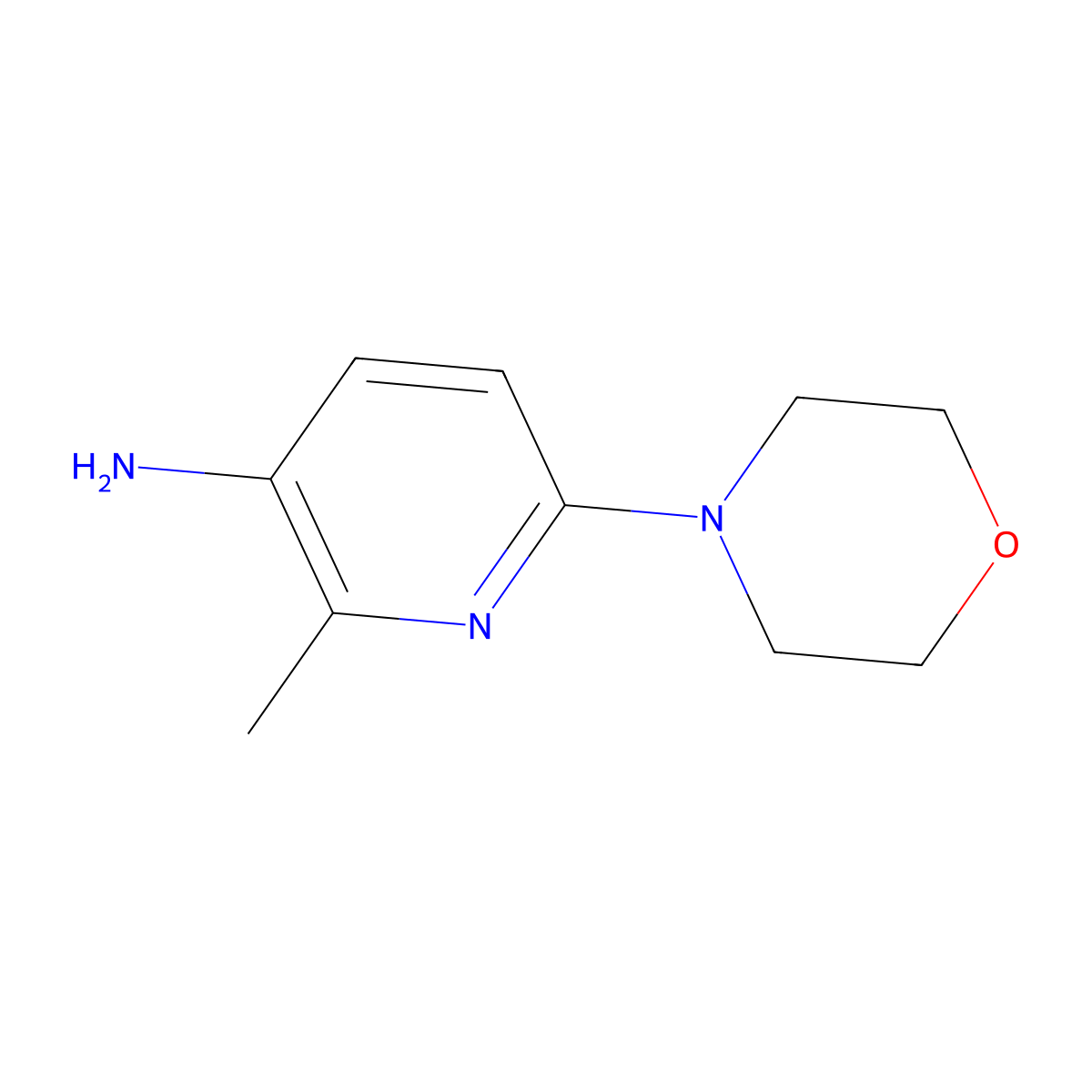 2-Methyl-6-(morpholin-4-yl)pyridin-3-amine molecular structure, CAS 221159-08-6