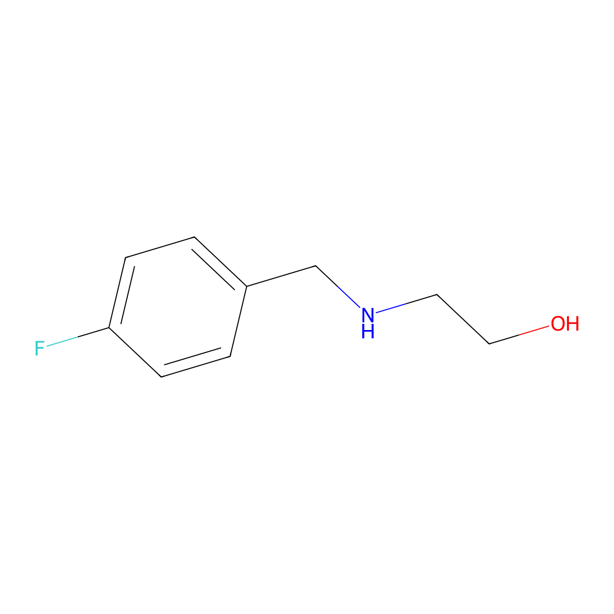2-{[(4-Fluorophenyl)methyl]amino}ethan-1-ol molecular structure, CAS 22116-33-2