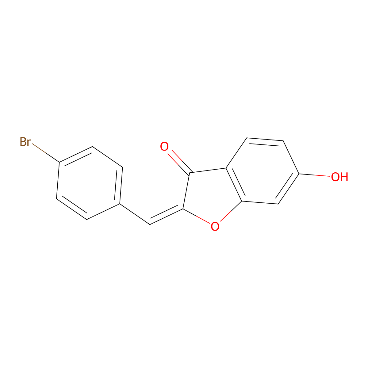 2-[(4-Bromophenyl)methylidene]-6-hydroxy-1-benzofuran-3-one molecular structure, CAS 221160-23-2