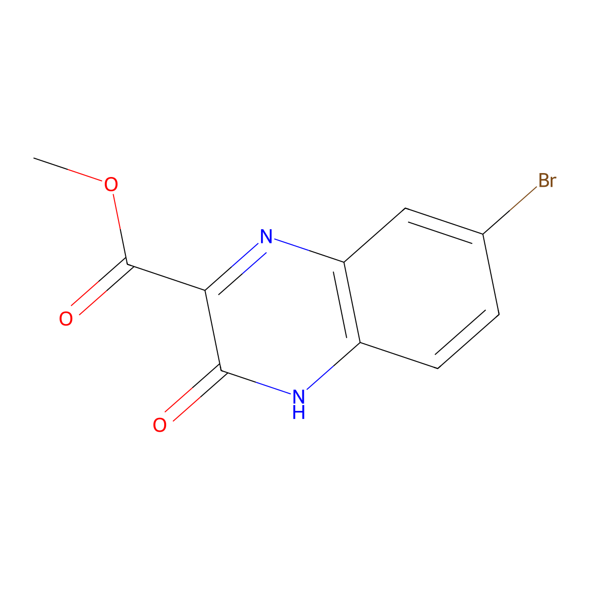 Methyl 7-bromo-3-oxo-3,4-dihydroquinoxaline-2-carboxylate molecular structure, CAS 221167-40-4