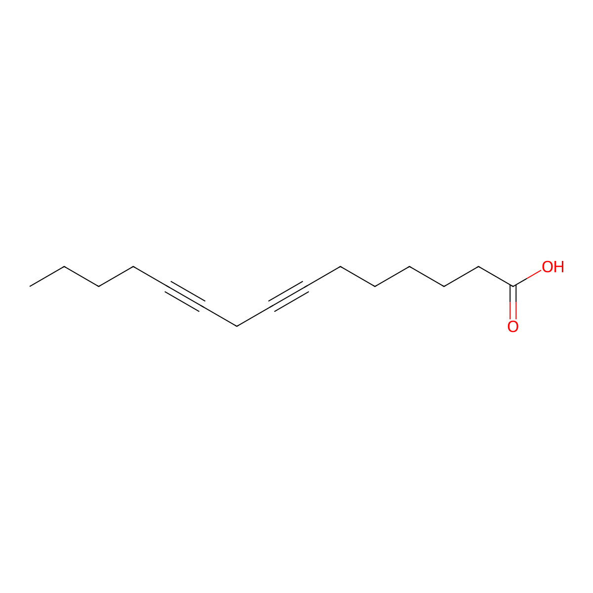 7,10-Pentadecadiynoic acid molecular structure, CAS 22117-06-2