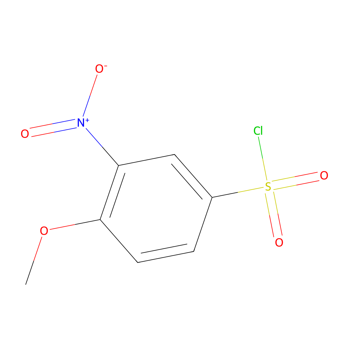 Benzenesulfonyl chloride, 4-methoxy-3-nitro- molecular structure, CAS 22117-79-9