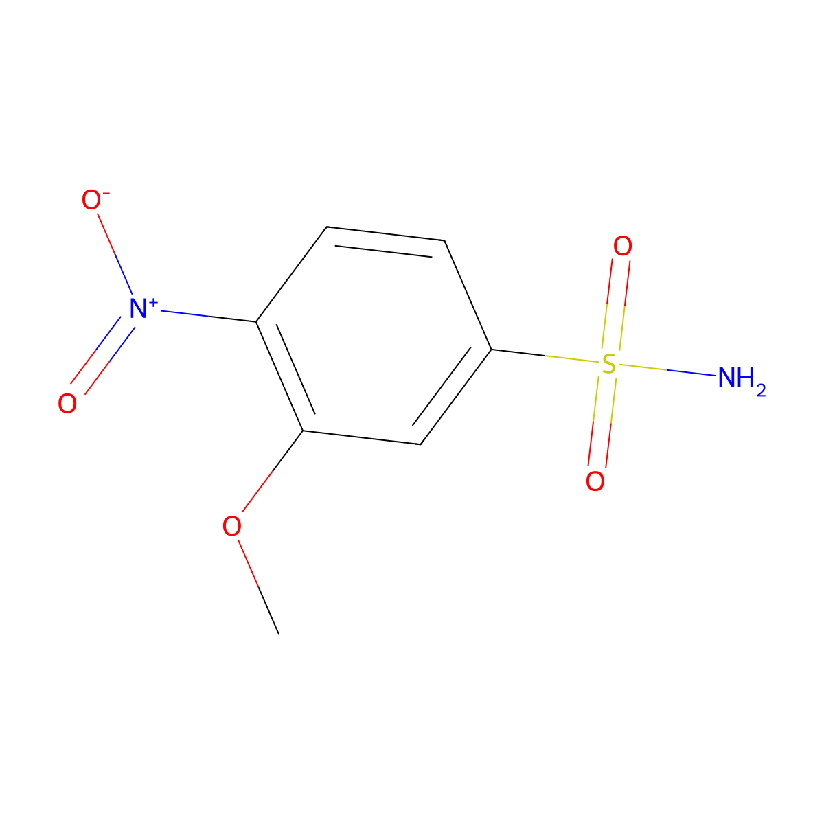 3-Methoxy-4-nitrobenzene-1-sulfonamide molecular structure, CAS 22117-82-4
