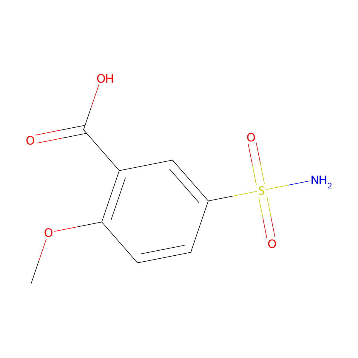 2-Methoxy-5-sulfamoylbenzoic acid molecular structure, CAS 22117-85-7