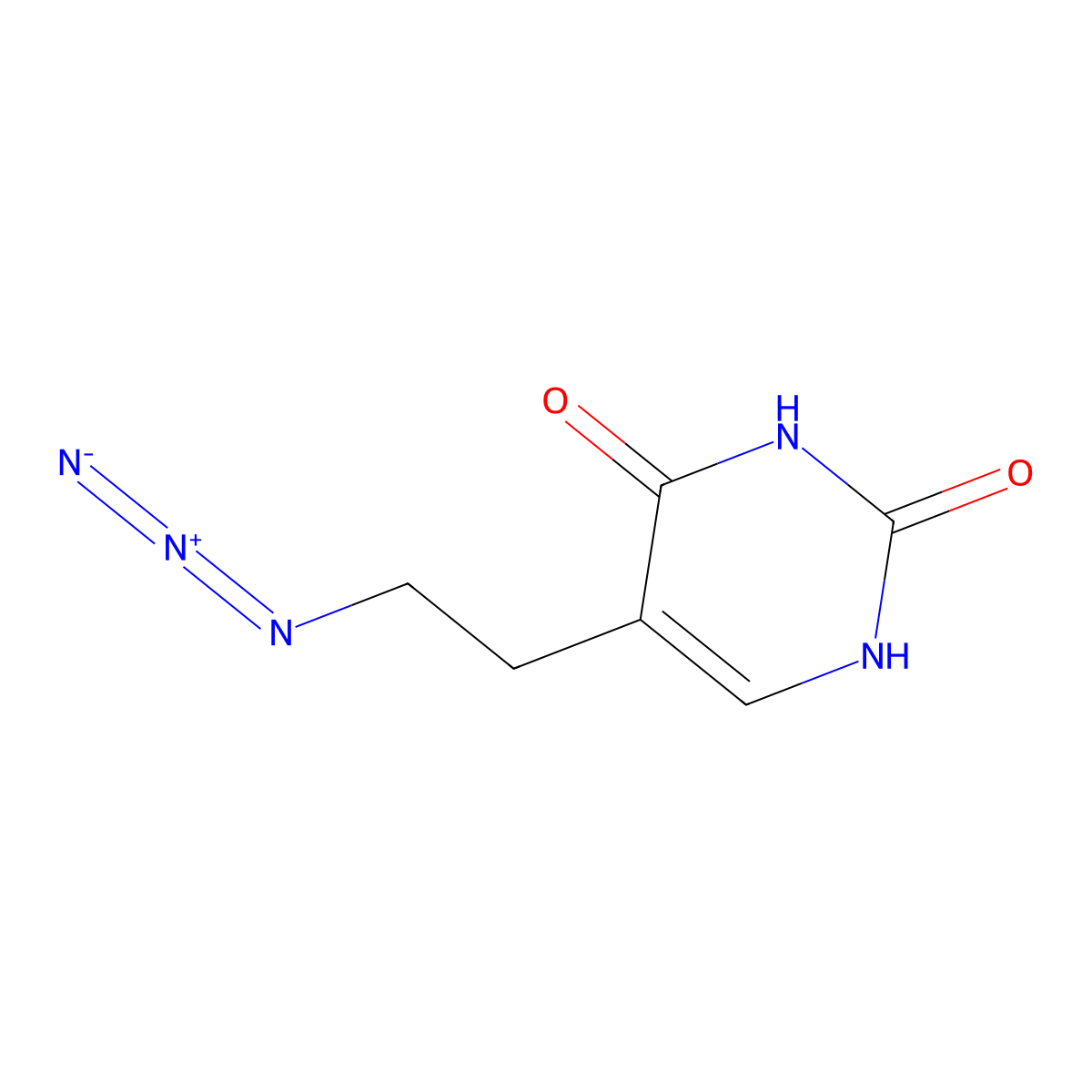 5-(2-azidoethyl)pyrimidine-2,4(1H,3H)-dione molecular structure, CAS 221170-22-5