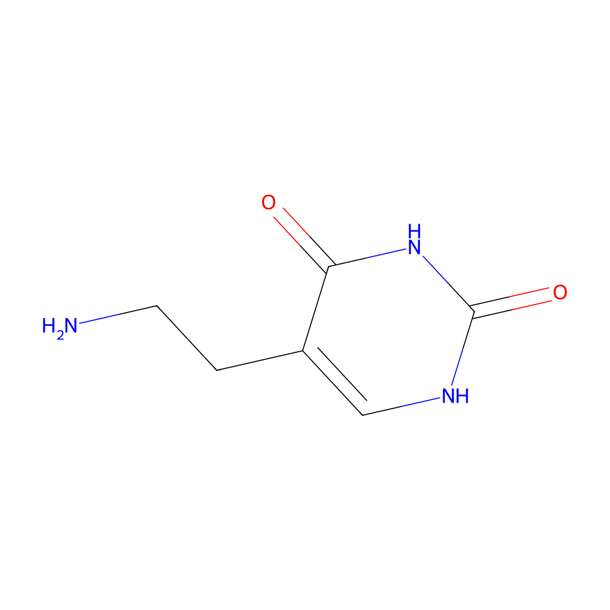 5-(2-aminoethyl)pyrimidine-2,4(1H,3H)-dione molecular structure, CAS 221170-25-8