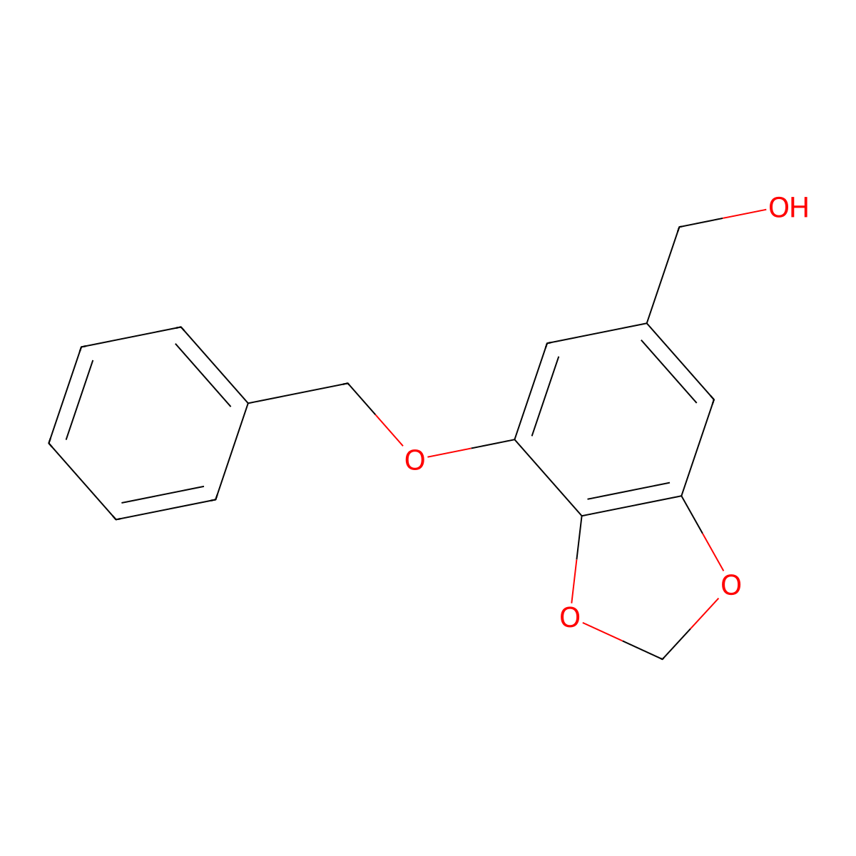 (7-Benzyloxy-benzo[1,3]dioxol-5-yl)-methanol molecular structure, CAS 221177-67-9