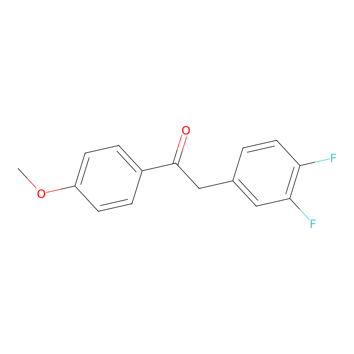 2-(3,4-Difluorophenyl)-1-(4-methoxyphenyl)ethanone molecular structure, CAS 221179-71-1
