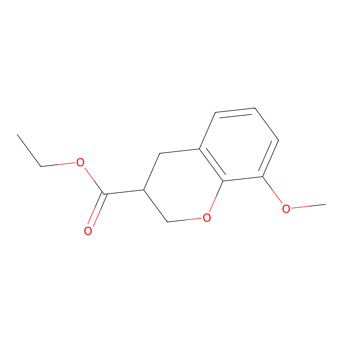 8-Methoxy-chroman-3-carboxylic acid ethyl ester molecular structure, CAS 221185-47-3