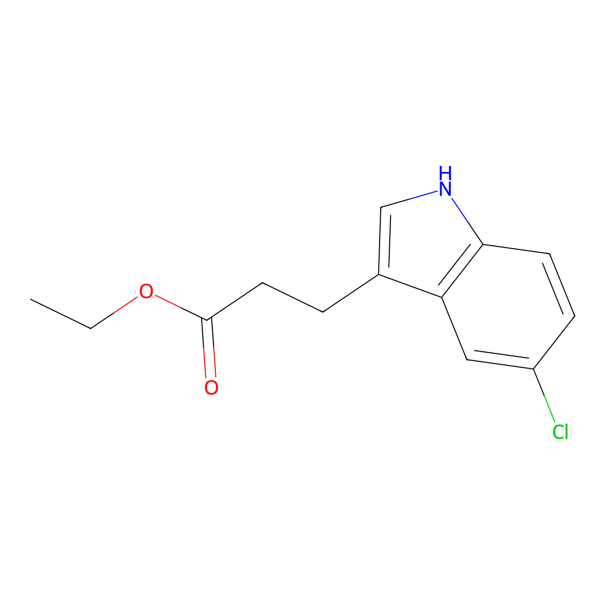 ethyl 3-(5-chloro-1H-indol-3-yl)propanoate molecular structure, CAS 221188-29-0
