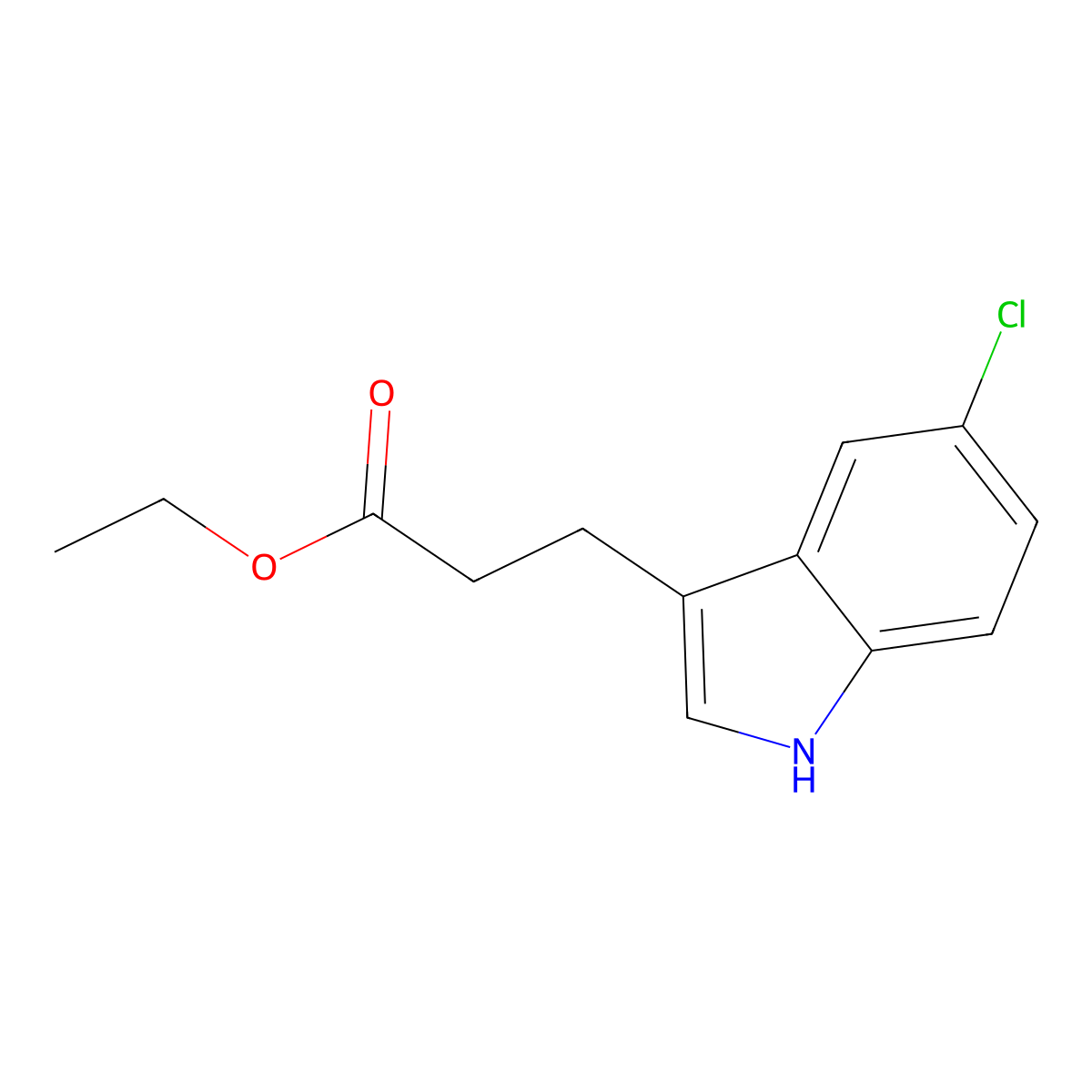 ethyl 3-(5-chloro-1H-indol-3-yl)propanoate molecular structure, CAS 221188-29-0