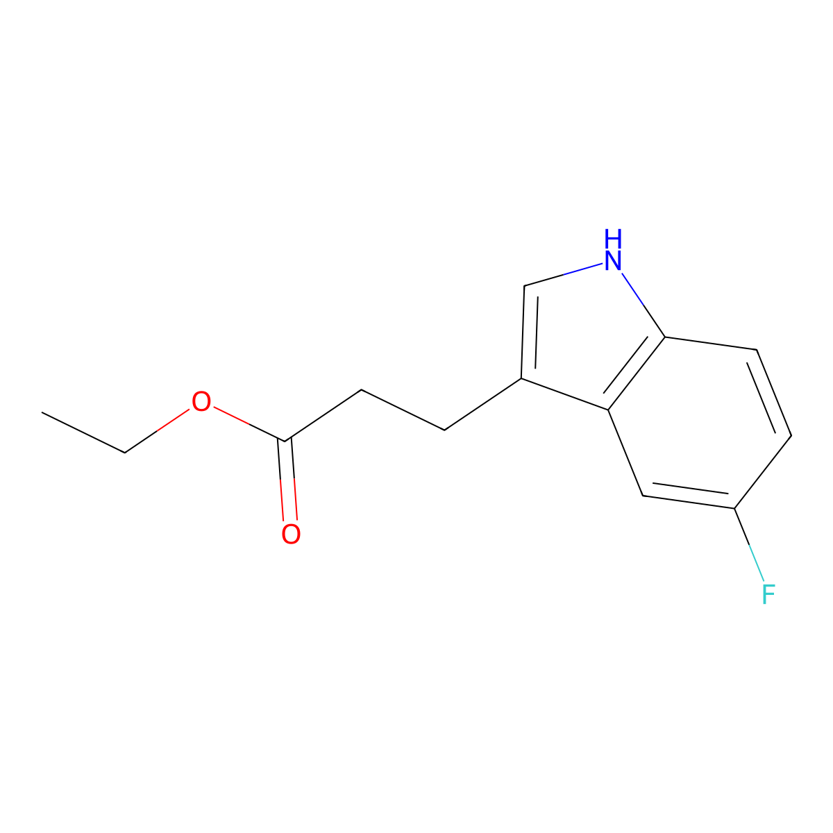 Ethyl 3-(5-fluoro-1H-indol-3-yl)propanoate molecular structure, CAS 221188-30-3