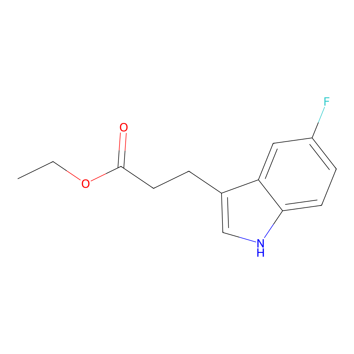 Ethyl 3-(5-fluoro-1H-indol-3-yl)propanoate molecular structure, CAS 221188-30-3