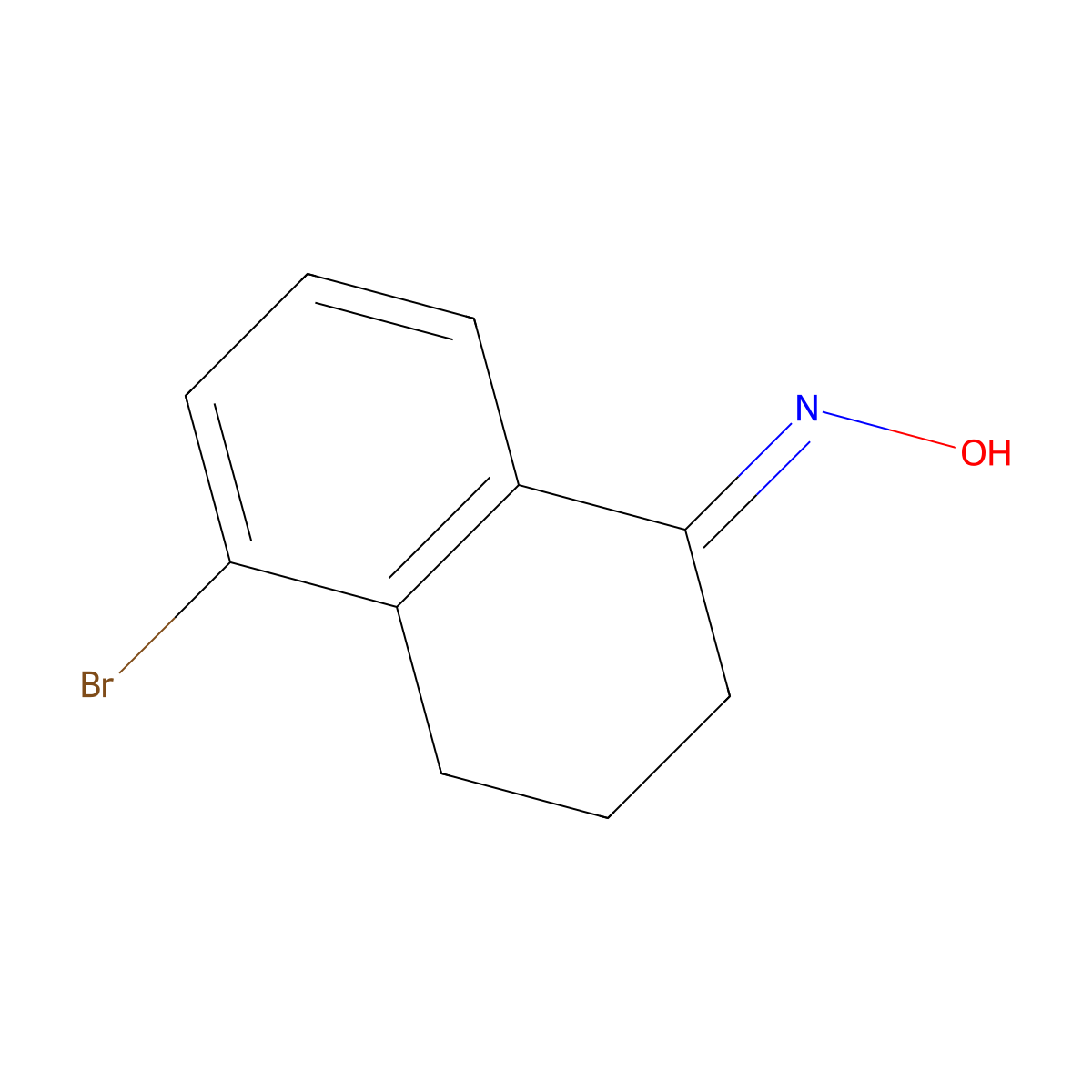 (E)-5-Bromo-3,4-dihydronaphthalen-1(2H)-one oxime molecular structure, CAS 221194-69-0