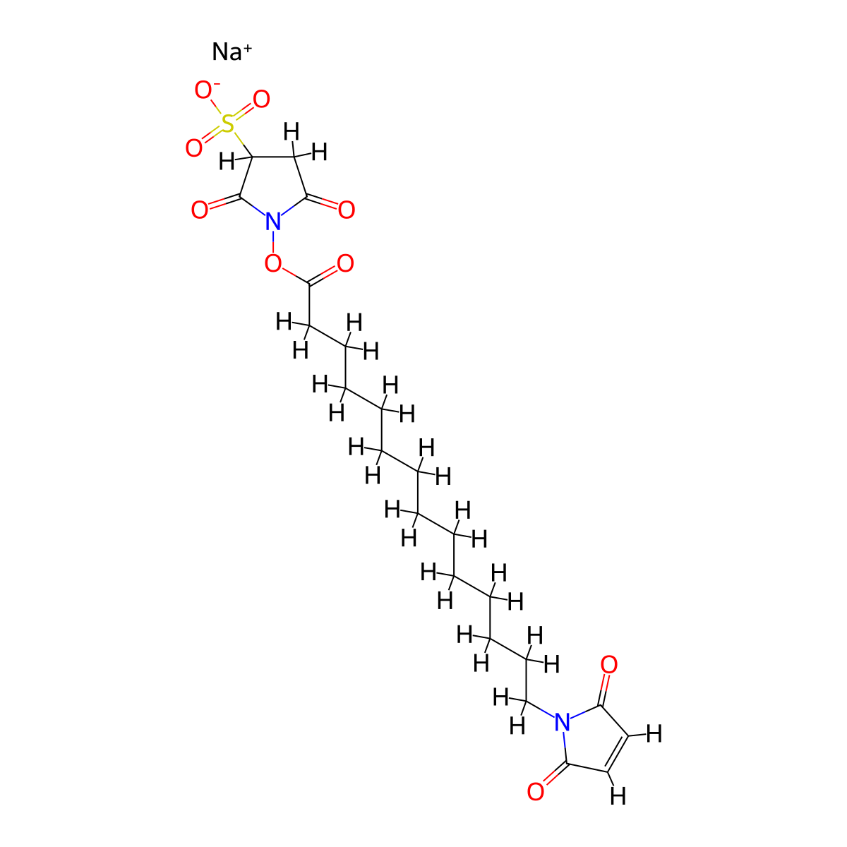 Sodium 1-[[14-(2,5-dioxo-2,5-dihydro-1-pyrrolyl)tetradecanoyl]oxy]-2,5-dioxopyrrolidine-3-sulfonate molecular structure, CAS 2211950-72-8