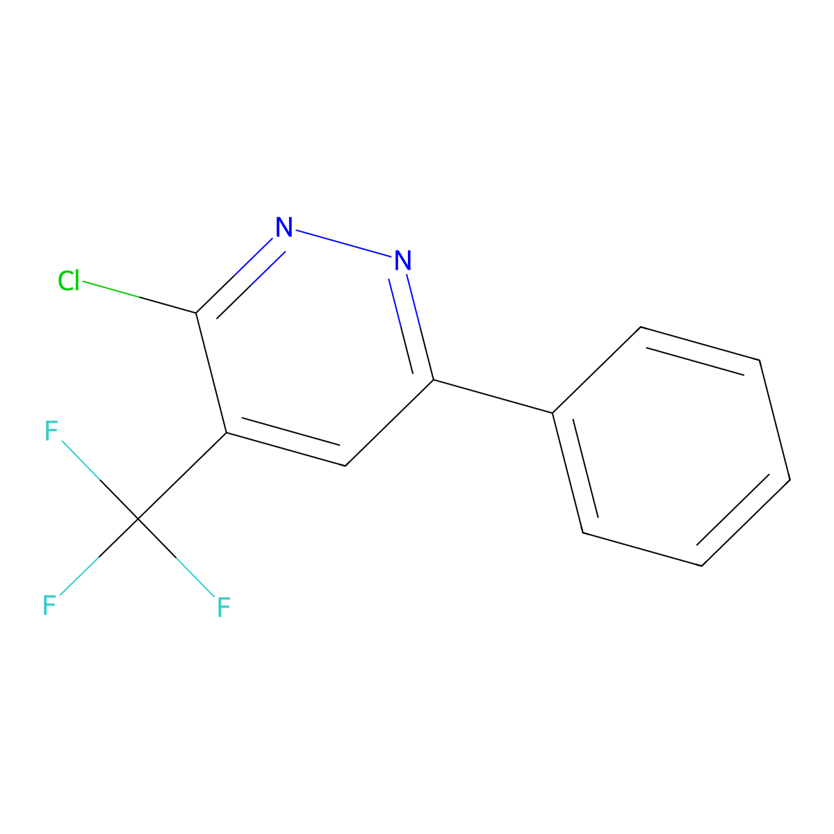 3-Chloro-6-phenyl-4-(trifluoromethyl)pyridazine molecular structure, CAS 221196-00-5