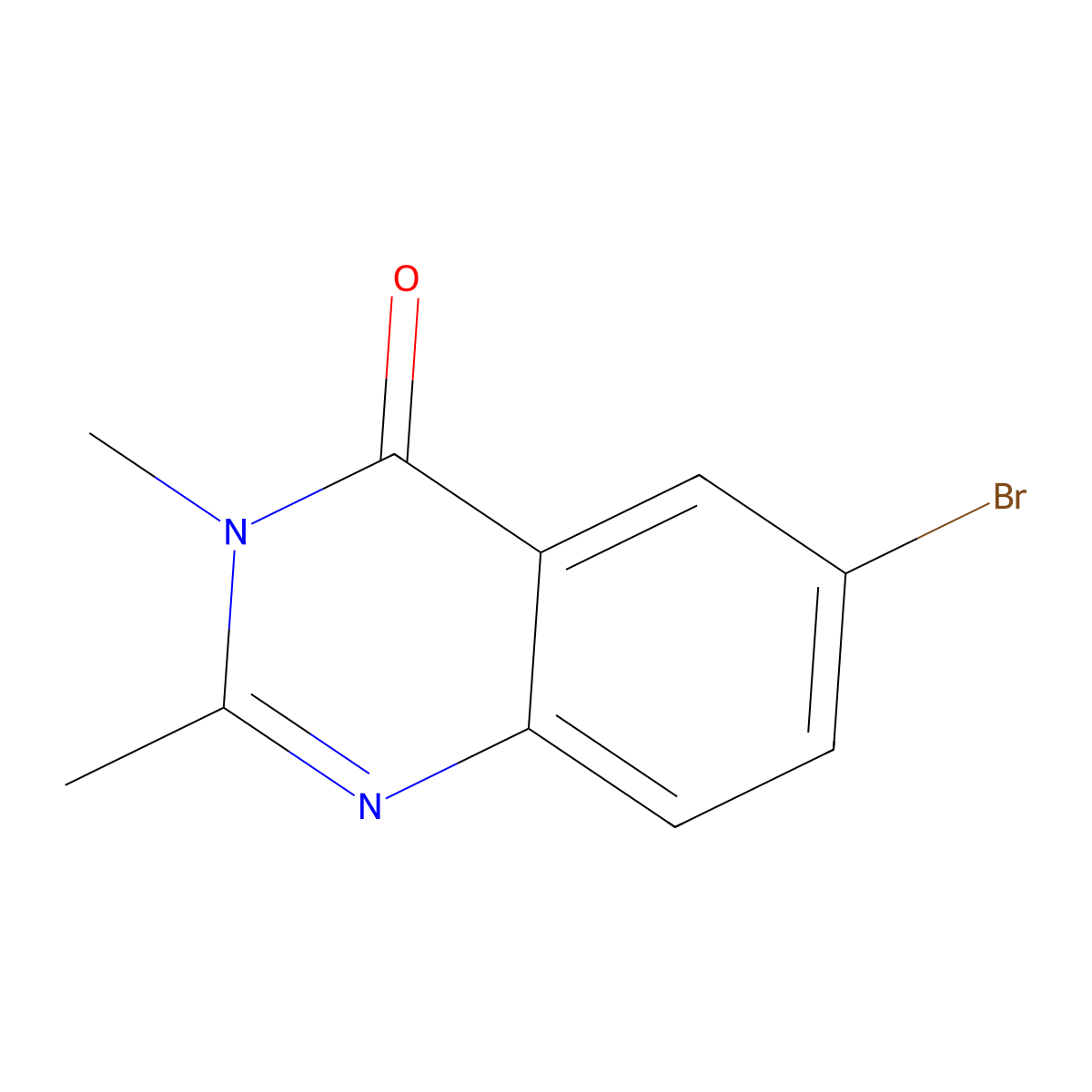 6-Bromo-2,3-dimethyl-3,4-dihydroquinazolin-4-one molecular structure, CAS 221198-74-9