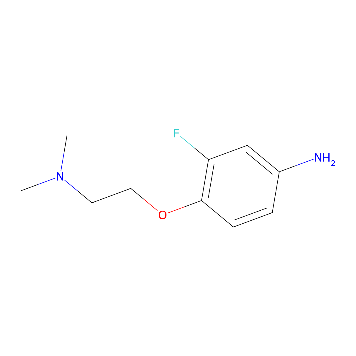4-(2-(Dimethylamino)ethoxy)-3-fluoroaniline molecular structure, CAS 221198-82-9