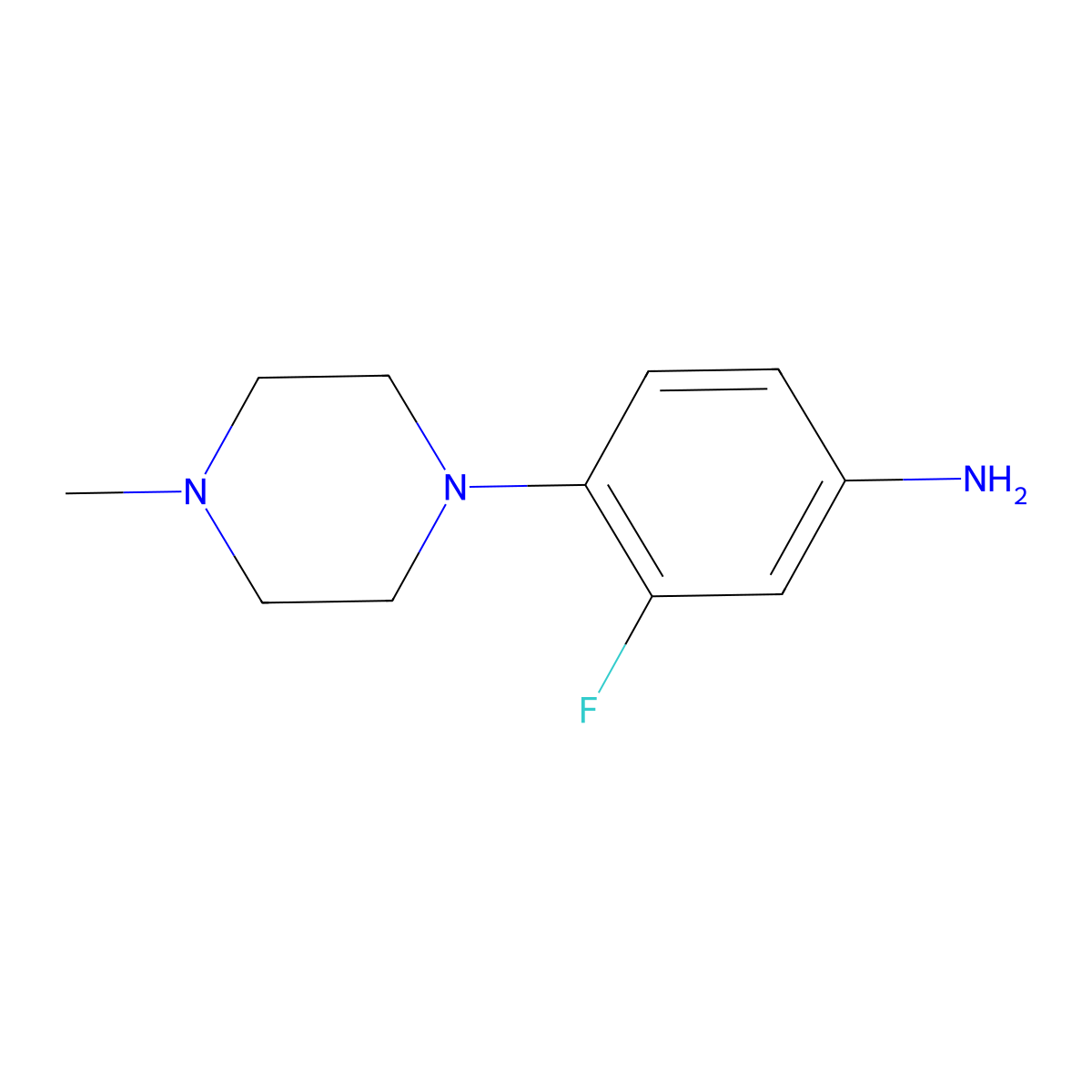 3-Fluoro-4-(4-methylpiperazin-1-yl)aniline molecular structure, CAS 221198-99-8