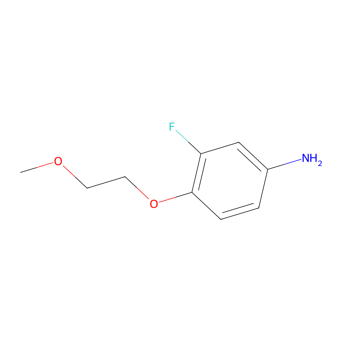 3-Fluoro-4-(2-methoxyethoxy)aniline molecular structure, CAS 221199-26-4